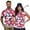 Red Hibiscus Flower, variant on KUIFORTI American Flag Matching Golf Shirts for Couple Moisture Wicking Women's Matching Hawaiian Golf Shirt for Couple Suitable for Golf Enthusiasts Machine Washable