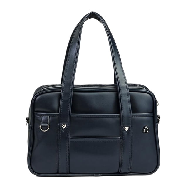 Bolso de mano japonés Minnieouse de PU para trabajo y viaje Azul oscuro Mediano