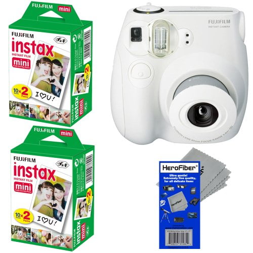 Fujifilm Instax MINI 7s Instant Film Camera (White) + Fujifilm Instax