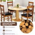 thumbnail image 6 of Giantex Wooden Dining Chairs Set of 2, Armless Kitchen Chairs w/Slat Backrest & Upholstered PU Seat, Walnut, 6 of 9