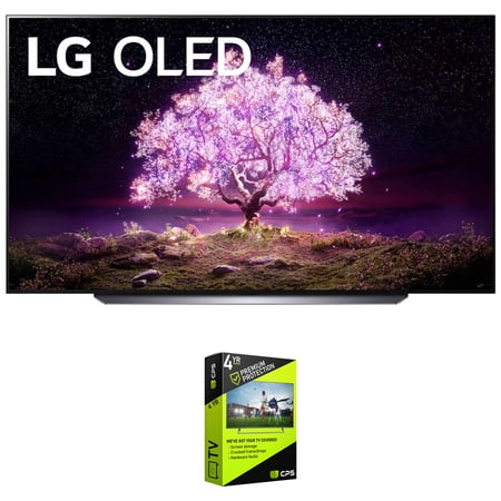 LG OLED83C1PUA 83 inch Class 4K Smart OLED TV with AI ThinQ (2021 Model) Bundle with Premium 4 Year Extended Protection Plan