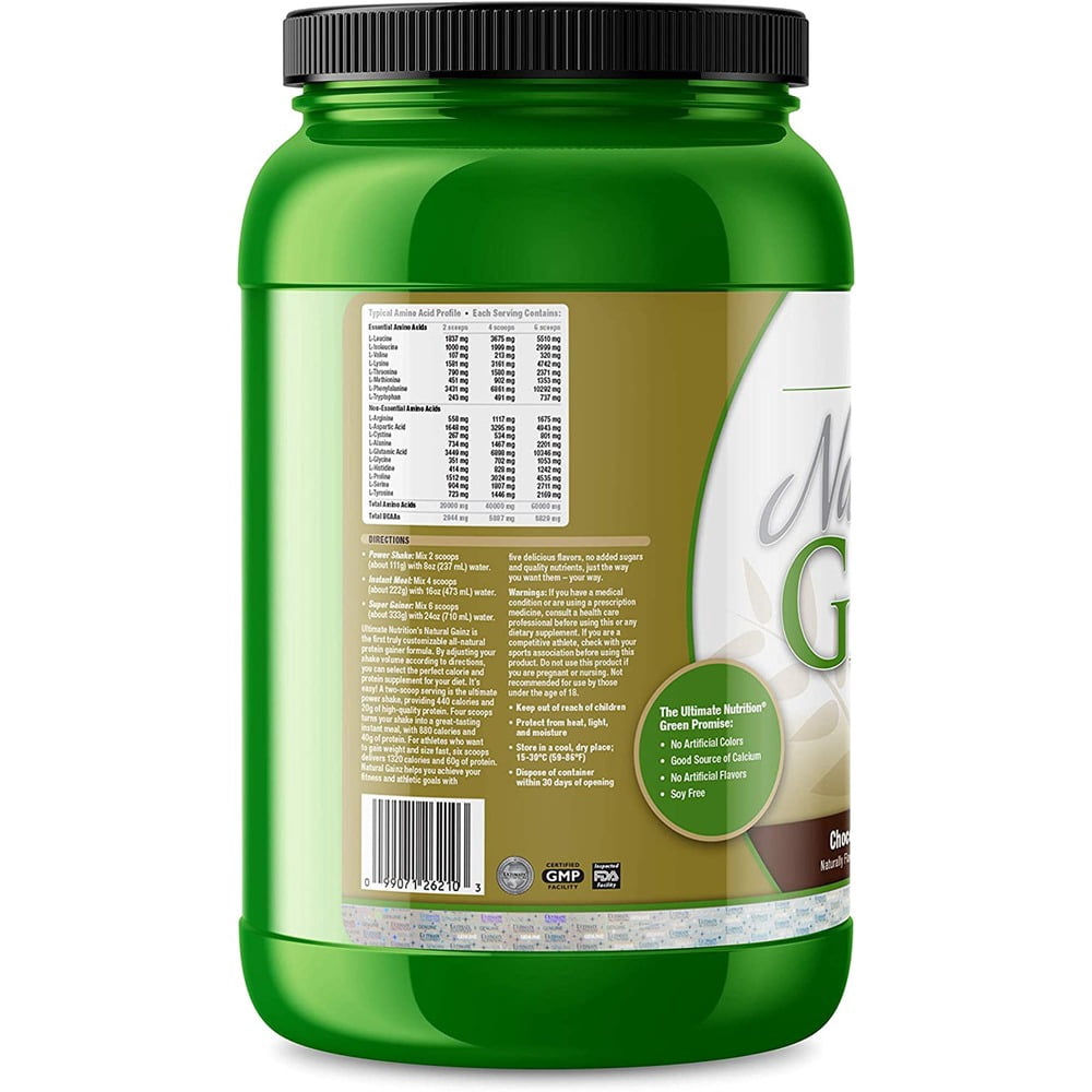 Ultimate Nutrition Natural Gainz Whey Protein Powder -Chocolate, 3.6 Pounds