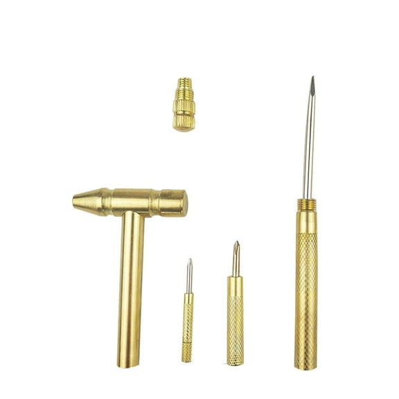 6 in 1 Small Copper Hammer for Maintenance Use with Comfortable Handle and Magnetic Bits