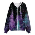 thumbnail image 6 of idosla Christmas Hoodie for Women Zip Up Trendy Graphic Hooded Sweatshirt Comfy Casual Long Sleeve Winter Tops (Purple, L), 6 of 7