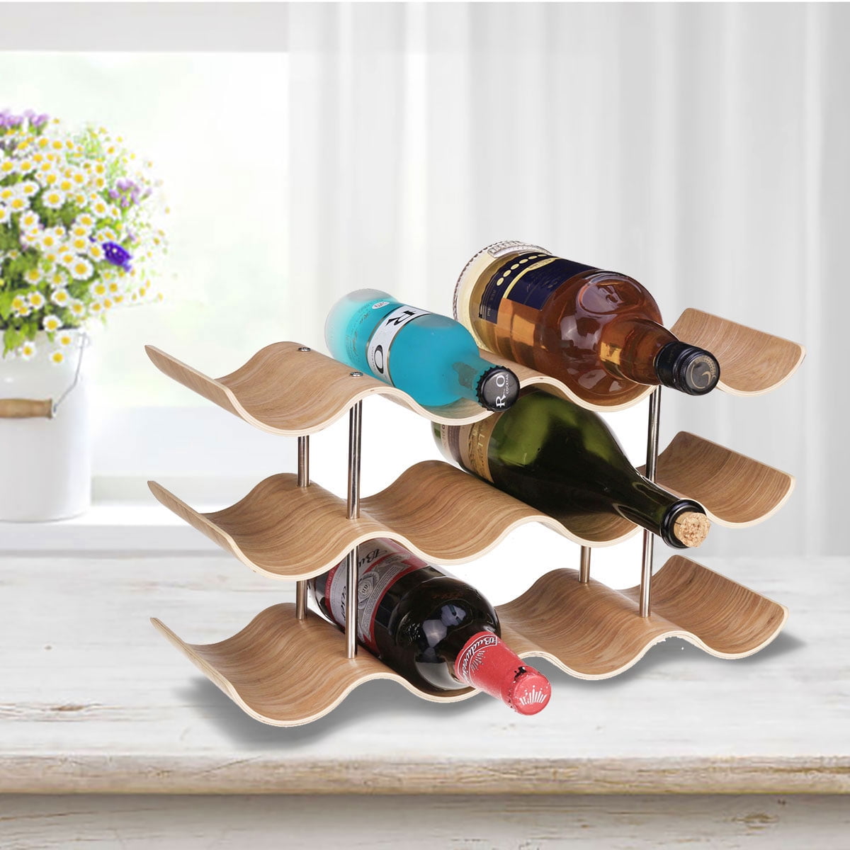 gerFogoo Wine Rack Beauty Girl Wine Bottle Holder Countertop Whisky Holder Shelf Sculpture Wine Stand Gift Crafts for Kitchen Home Room Decoration Red 
