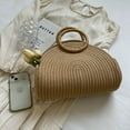 thumbnail image 4 of Handwoven Beach Bag Chic Cotton Rope Clutch Purse Rattan Bag for Women and Girls, 4 of 10