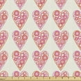 thumbnail image 1 of Romantic Fabric by the Yard Upholstery, Love Theme Hearts from Circles Valentine's Day Geometric Design Pop Art, Decorative Fabric for DIY and Home Accents, Ivory Magenta Orange by Ambesonne, 1 of 5