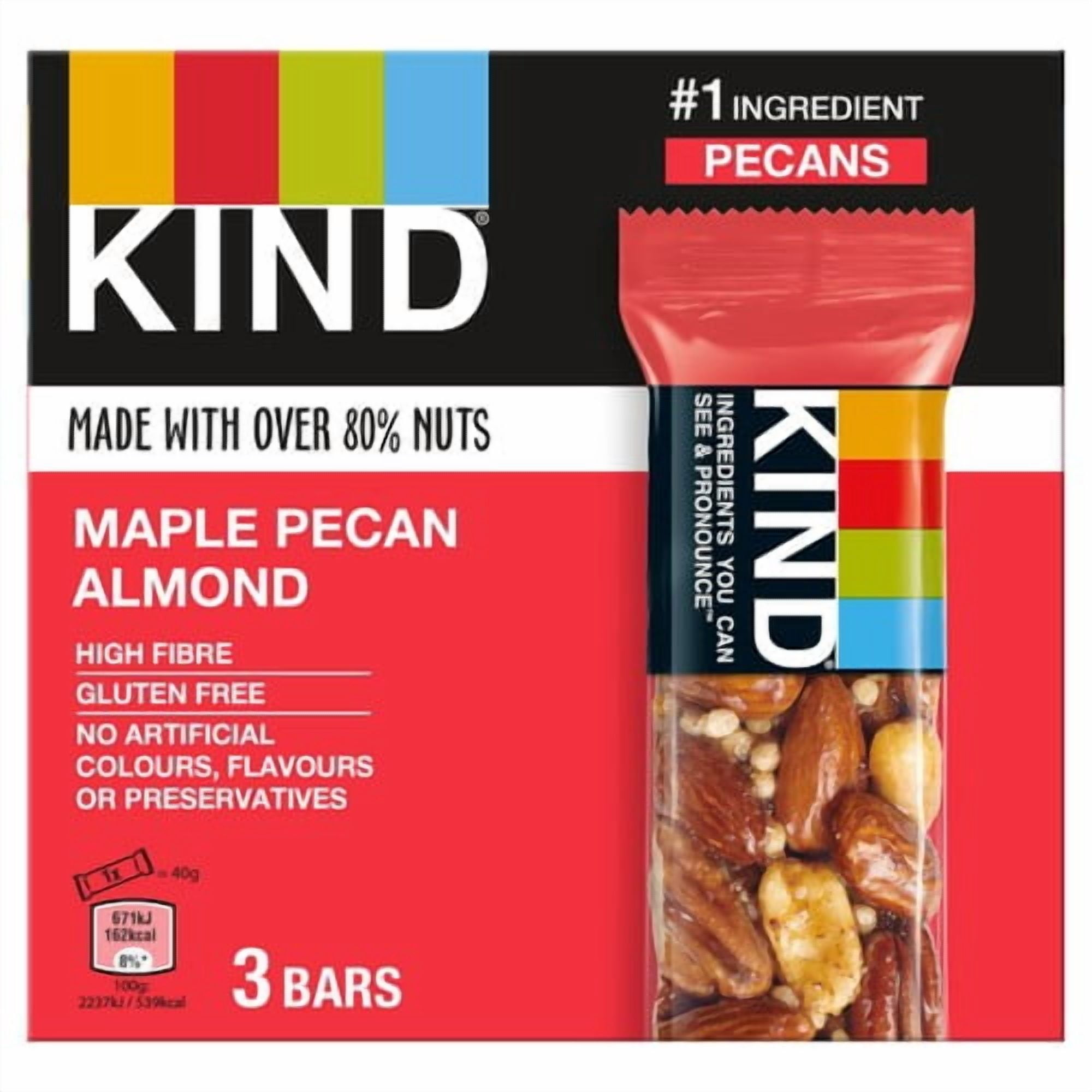 KIND Maple Pecan Almond Snack Bars Multipack 3 x 30g, British Import (Pack of 3)
