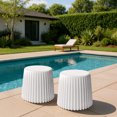 thumbnail image 5 of 2xhome Modern Stackable Stool Chair | Versatile Plastic Molded Coffee Table Ottoman | Weather Resistant for Indoor Outdoor Use (White), Set of 1, 1 piece, 5 of 6