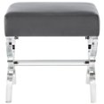 thumbnail image 3 of Posh Living Brayden Velvet Upholstered Ottoman with Acrylic X-Legs in Gray, 3 of 8