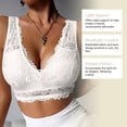 thumbnail image 3 of Alun Women's Elegant Lace Deep V-Neck Curvy Racerback Bras Lightweight Breathable No Underwire Bralette Light Support Full Coverage Daily Wear Bra White XL, 3 of 4