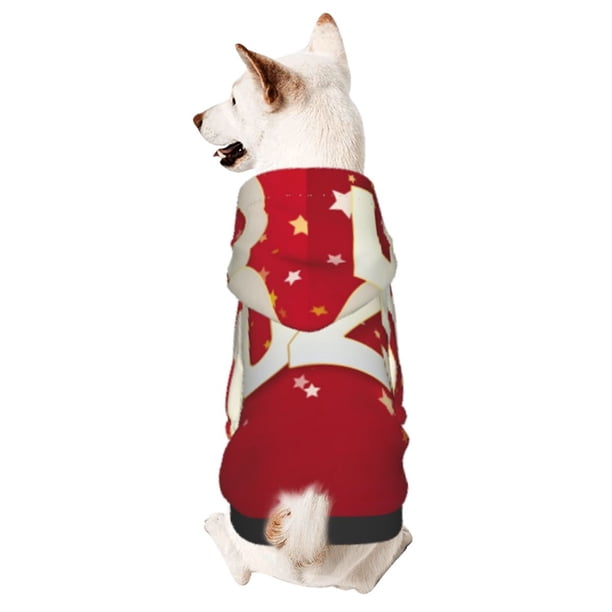 Fotbe Happy New 2025 Year Sudadera con Estampado para Perros Pequeños – Suéter con Capucha para Mascotas, Tela Suave de Forro Polar con Bolsillo-Large