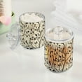 thumbnail image 2 of Yayeee 4 Pack Qtip Holder Bathroom Cotton Swab Canister with Lid Clear Dispenser Set, Leaves Pattern, 2 of 6