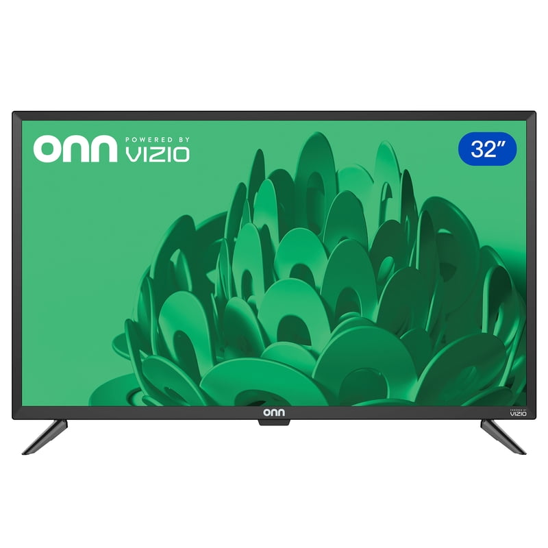 onn 32" Class 720P HD Powered by VIZIO Smart Television, 32S2V1 front and back view