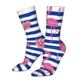 thumbnail image 5 of Xecao Flamingo Print Fashion No Heel Casual Crew Socks Cushioned Breathable for Men Women - Moisture wicking,Not easy to fade Suitable for daily, 5 of 7