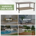 thumbnail image 2 of EAGLE PEAK Coastal Vista Outdoor Rectangular Wicker Coffee Table with Metal Top and Storage Shelves, 2 of 7