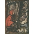 thumbnail image 2 of Arthur Rackham 11x14 Black Ornate Wood Framed Double Matted Museum Art Print Titled: The Wolf Disguised as Grandmother (1902), 2 of 5