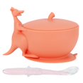thumbnail image 1 of Cute Silicone Baby Feeding Bowl Spoon Set with Suction Base Non-Slip Tableware for InfantCoral Red, 1 of 5