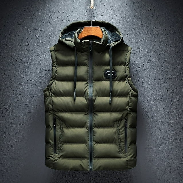 Chaleco para hombre, chaqueta acolchada de algodón, abrigo de ajustadas coreanas, chaleco grueso y cálido, ropa para hombre
