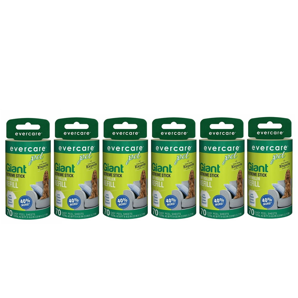 Evercare Giant Extreme Stick Lint Roller Refill 70 Sheets Count per