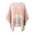 thumbnail image 4 of Babysbule Hauts pour Femmes Grande Taille Liquidation Femme Cape à Franges à Pampilles Chandail Blouse à Rayures à Franges, 4 of 4