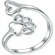 thumbnail image 4 of Anillo abierto con forma de huella de perro, ajustable, personalizado, para mujer, 4 of 7