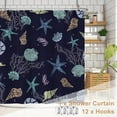 thumbnail image 5 of Nautical Coastal Shower Curtain, Coral Conch Starfish Seashell Bathroom Curtain, Ocean Theme Underwater Marine Navy Blue Shower Curtain Set with 12 Hooks for Bathroom 72" Wx72 L, 5 of 6