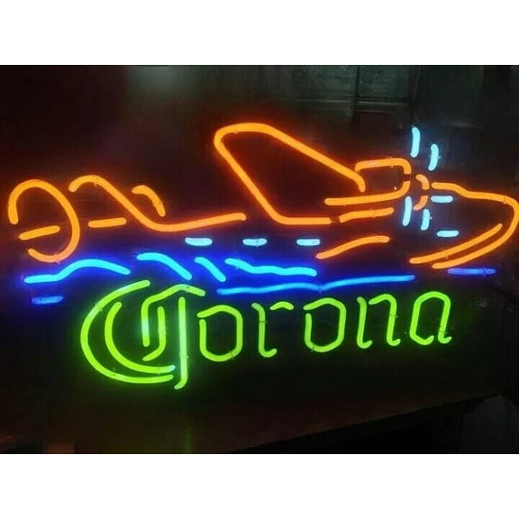Queen Sense 20"x16" Custom Coronas Seaplane Neon Sign Man Cave Beer Pub Bar Artwork Handmade Wall Decor Gift Neon Light 120CSPGO
