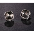 thumbnail image 2 of Clip on 1/2" silver and gray stone button style earrings, 2 of 4