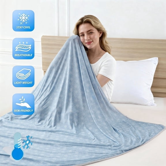 1pc Cooling Blanket Suitable for Hot Sleepers & Night Sweats, Cooling Summer Quilt Air Conditioner Blanket