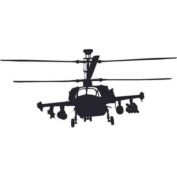 Removable Kids Bedroom Helicopter Vehicle Decor Black Hawk Longbow Apache Chopper Design Vinyl Adhesive Wall Decal - DIY Stick And Peel 8" x 20" Home Art Air Force Vehicle Wall Decoration Sticker