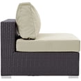 thumbnail image 2 of Modway Convene Aluminum and Rattan Patio Armless Chair in Espresso/Beige, 2 of 4