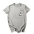 thumbnail image 2 of T-shirts d'Été pour Femmes Grande Taille Mode Femme Col Rond Décontracté Manches Courtes Mignon Imprimé Chemises Haut Blouses Col en V T-Shirt Femme en Liquidation, 2 of 4