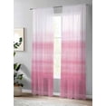 thumbnail image 4 of Sheer Curtains 108 Inches Long 2 Panels Set for Living Room, Pink White Ombre Semi Sheer Curtains for Windows, Romantic Funny Abstract Striped Lines Voile Window Treatments Rod Pocket Curtain, 4 of 7