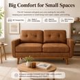 thumbnail image 4 of SESSLIFE 65" Loveseat Sofa, Mid Century Modern 2 Seater Loveseat Couch with Foil Fabric, Small Couch with Solid Wood Legs for Living Room, Bedroom, Apartment, Brown, 4 of 8