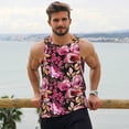 thumbnail image 6 of Daiia Rose Flowers Printed Men's Quick Dry Fit Muscle Tank Top Slim-Fit Tank Workout Tank Top Lightweight Sports Tank Top-4X-Large, 6 of 7
