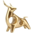 thumbnail image 3 of FengShui Bull Statue, Resin Golden Bull Sculpture Exquisite Attract Wealth  For Home Desktop, 3 of 8
