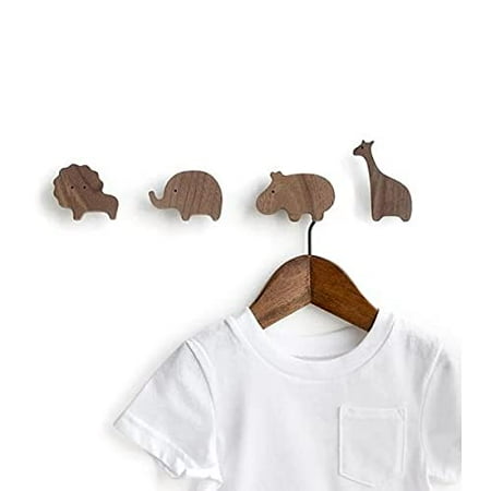 

Wooden Animal Wall Hooks | Wall Hooks for Kids | Nursery Decor | Nursery Wall Hooks | Animal Hooks | Kid s Room Wall Hooks | (Walnut Wood (Dark))