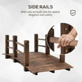thumbnail image 3 of Fir Wood Garden Bridge Arc Walkway with Side Railings for Backyards, Gardens, and Streams, Stained Wood, 60" x 26.5" x 19", 3 of 9