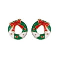 thumbnail image 1 of Pendientes de botón para mujer, pendientes de botón, pendientes de botón para mujer, pendientes de botón navideños, pendientes rojos, árbol de Navidad, copo de nieve europeo, accesorios de bastón, pen, 1 of 3