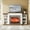 B# White & Brown(red brick fireplace), variant on Holliwill 72" Electric Fireplace with Mantel, Farmhouse TV Stand for TVs up to 80", White Entertainment Center with 23" Fireplace Insert Heater for Living Room, Bedroom
