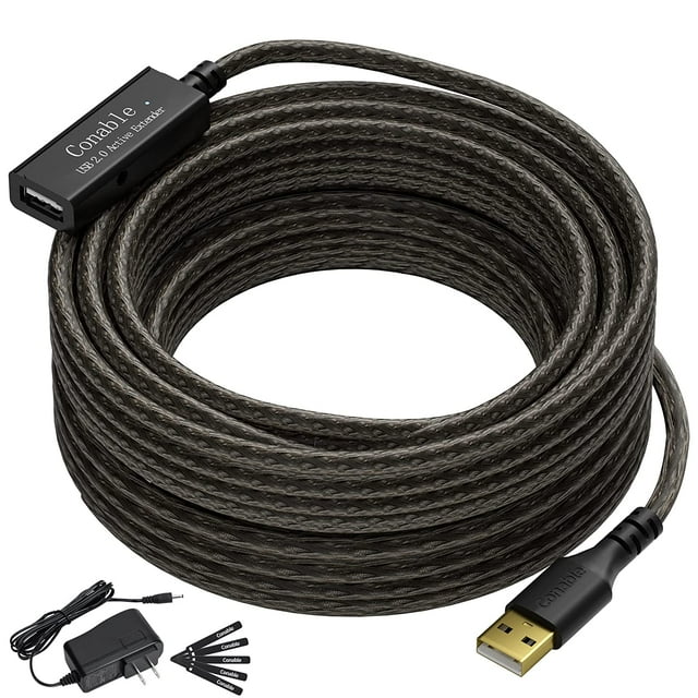 Long Active USB Extension Cable 50 Feet, 22AWG USB 2.0 TypeA Male to
