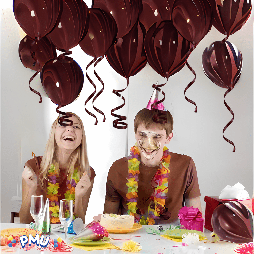 PMU 750 Yards x 3/8in Chocolate Crimped Curling Ribbon String for Gift Wrapping Ribbon Balloon String Birthday Celebration Party Presents Decor, Festival Art Craft Accessories (3-250 Yard Rolls)