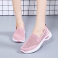 thumbnail image 5 of Domzle Women's Woven Orthopedic Breathable Soft Shoes Arch Support, Foam Shoes Walking Sports Shoes Pink 41, 5 of 6