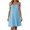 Sky Blue #011, variant on Womens Mini Dress Summer Sleeveless Spaghetti Strap Short Dresses Gauze Loose Casual Beach Sundress 2XL