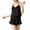 Black, variant on Oalirro Summer Pajamas for Women Casual Short Sleeve Top with Shorts Homewear Top and Shorts Loungewear Black,L