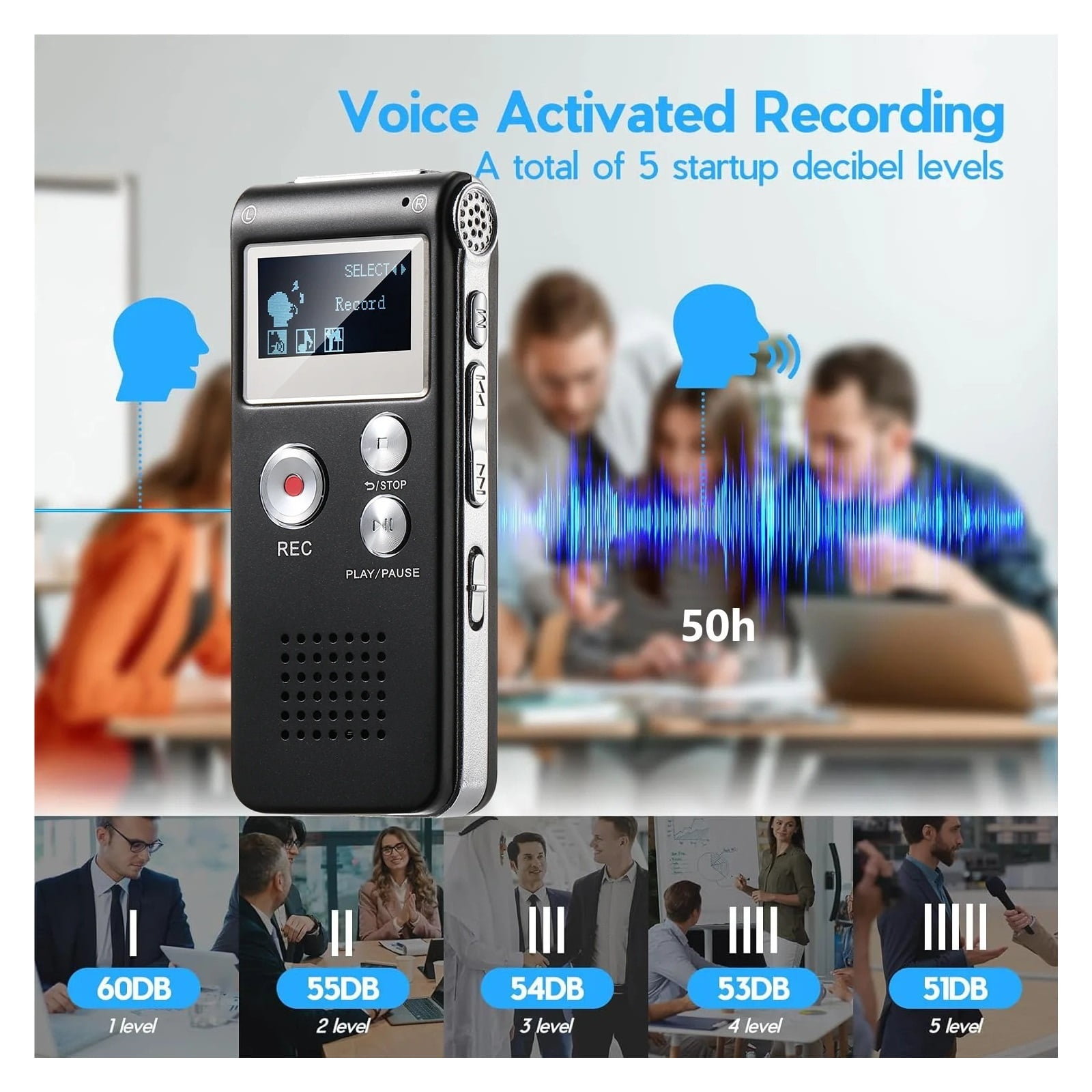 Digital Recorder Mini Voice Recorder Upgraded Small Recorder with MP3&USB for Lectures ,Multi-Function