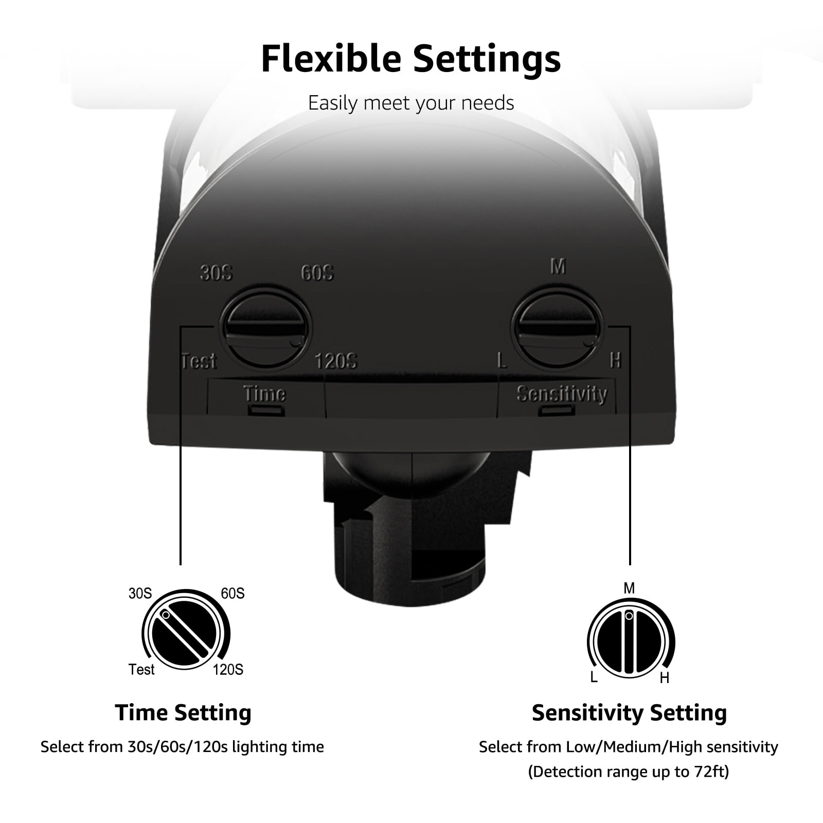 Lepro Motion Sensor Outdoor Light  , LED Security Flood Lights with 3 Adjustable Heads, 270° Wide Lighting Angle, 27W 3200LM Super Bright, IP65 Waterproof for Yard Porch Garage, Black