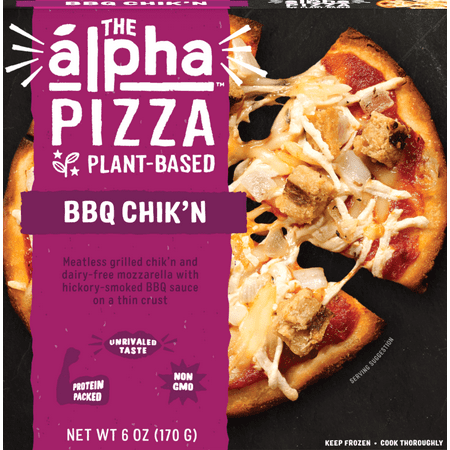 Alpha Foods BBQ Chikn Pizza, Vegan, Non GMO, 6 oz