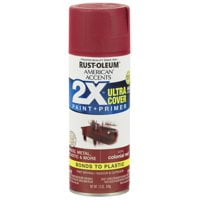 2-Pack Value - Rust-oleum american accents ultra cover 2x satin colonial red spray paint and primer in 1, 12
